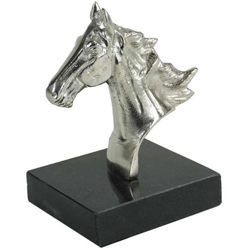 HORSEHEAD decoration nickel/black - H17cm
