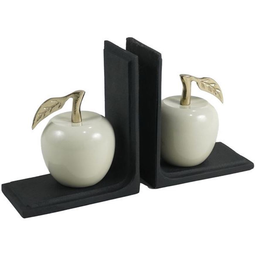 APPLE bookends grey/black set of 2 - H15cm