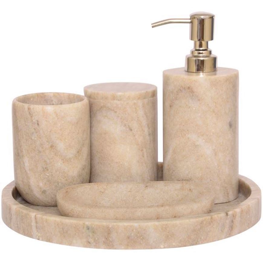 MARBLE bath beige set of 5