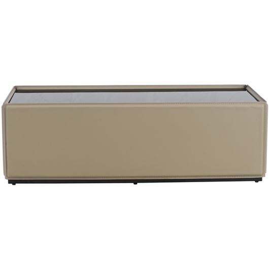 Picture of DEWAR coffee table faux leather taupe - 112x56cm