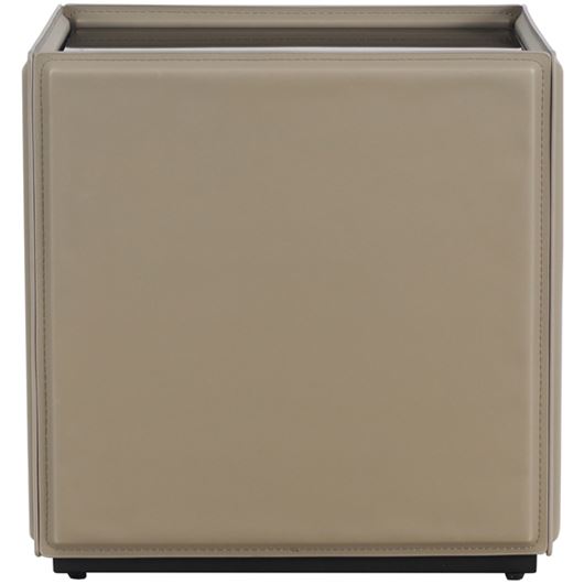 Picture of DEWAR side table faux leather taupe - 46x46cm