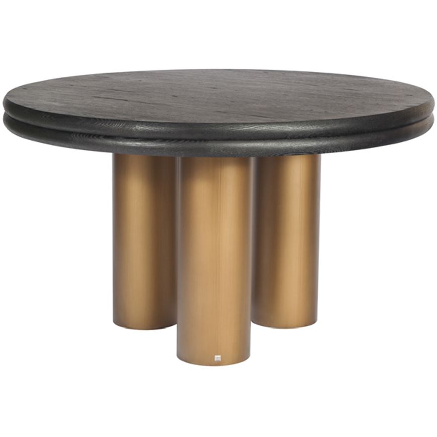 Picture of MACARON dining table black/brass - dia 130cm