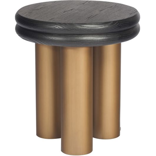 Picture of MACARON side table black/brass - dia 50cm