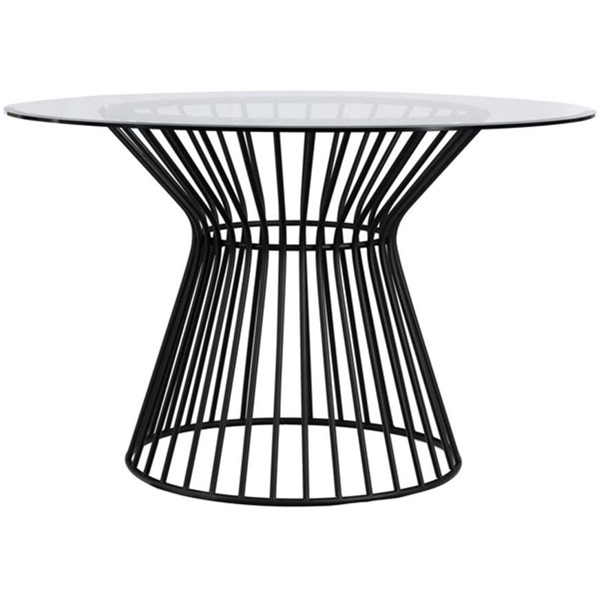 Picture of KENORA dining table clear/black - dia 120cm