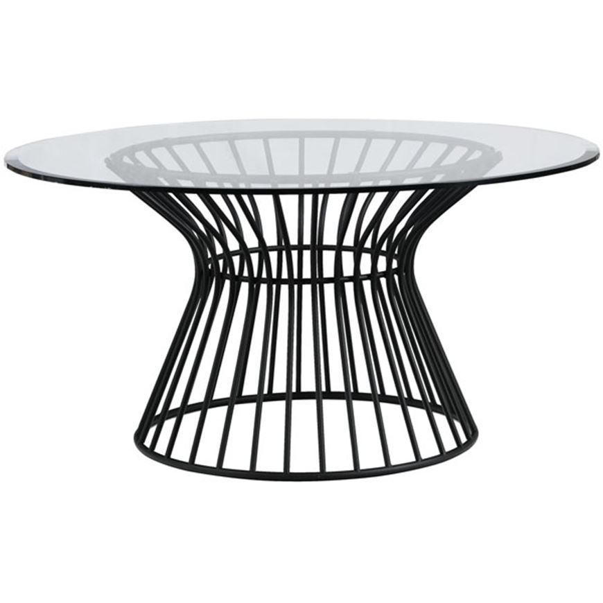 Picture of KENORA coffee table clear/black - dia 90cm