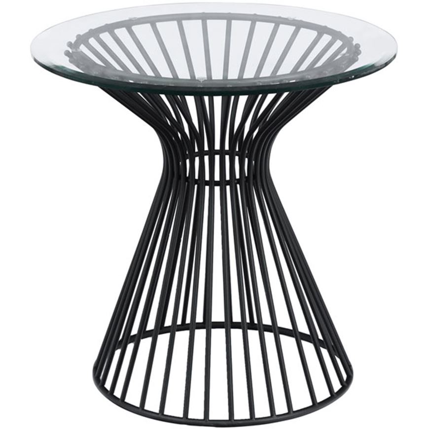 Picture of KENORA side table clear/black - dia 45cm