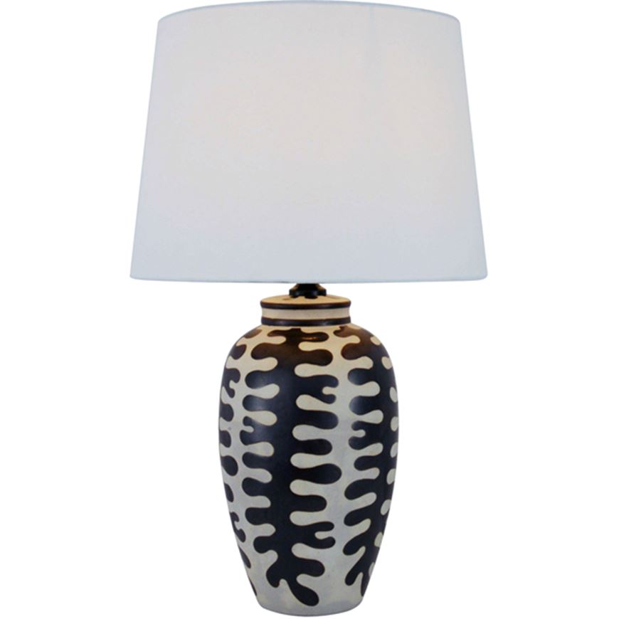 Picture of ADEN table lamp black/white - H60cm