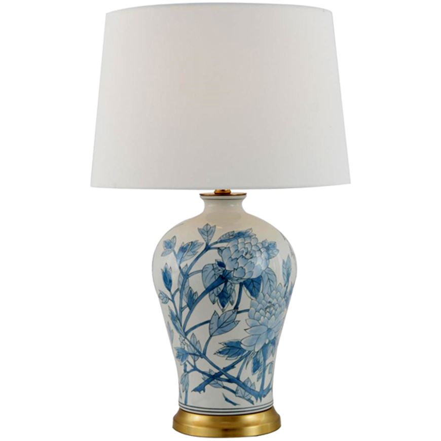 Picture of RYKER table lamp white/blue - H62cm