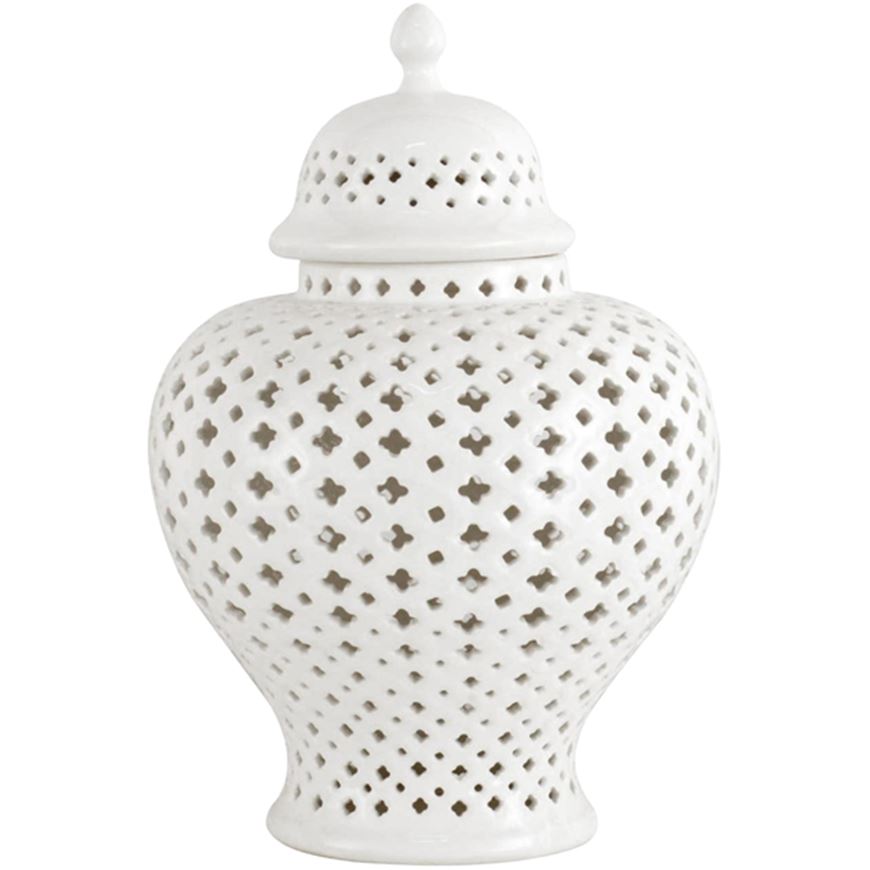 Picture of COLSON jar with lid white - H37cm