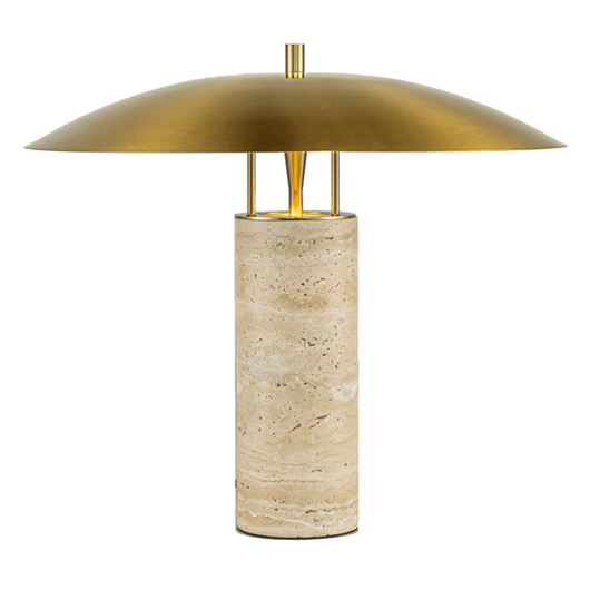 Picture of TRAVERTINE table lamp bronze/natural - H35cm