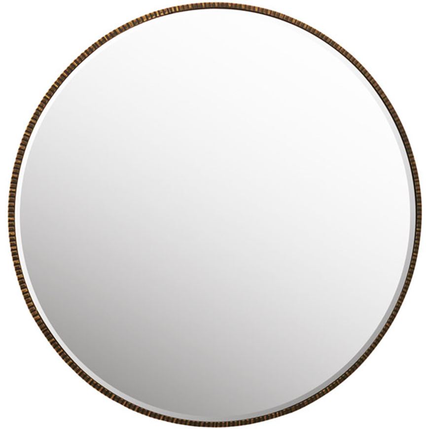 Picture of IONA wall mirror black/gold - dia 90cm