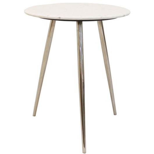 Picture of COMET side table white/chrome - dia 46cm