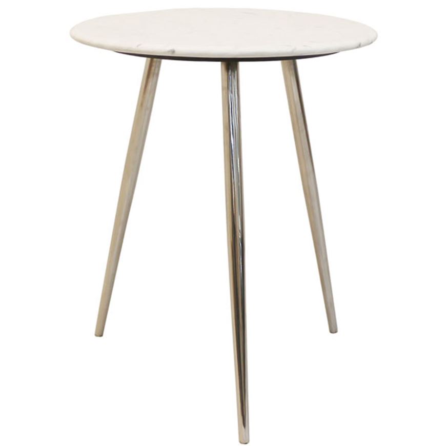 Picture of COMET side table white/chrome - dia 46cm