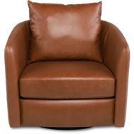 LORIK swivel armchair leather brown