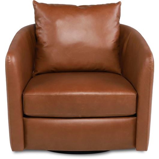 LORIK swivel armchair leather brown