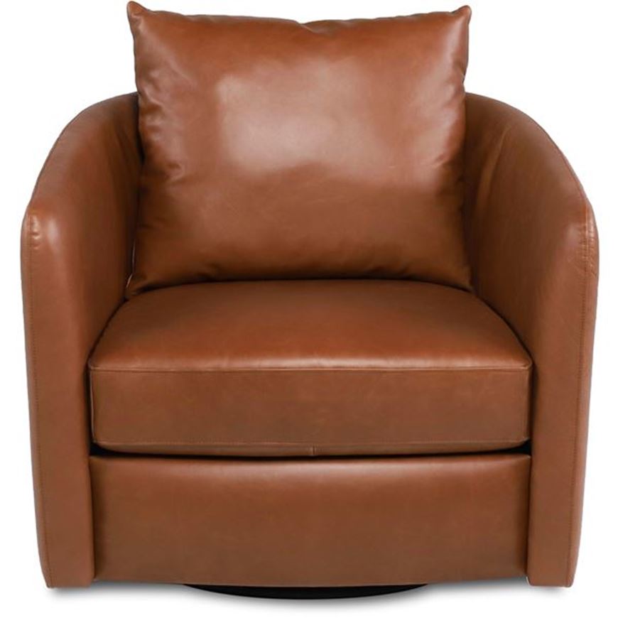 LORIK swivel armchair leather brown