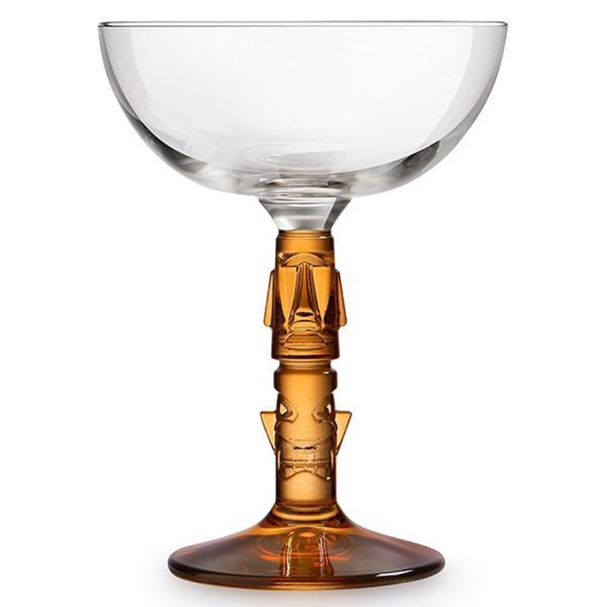 TIKI coupe glass 25cl clear/amber