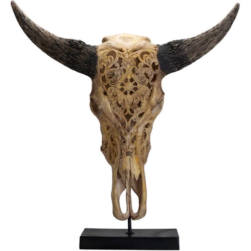 BULL skull decoration brown - H69cm