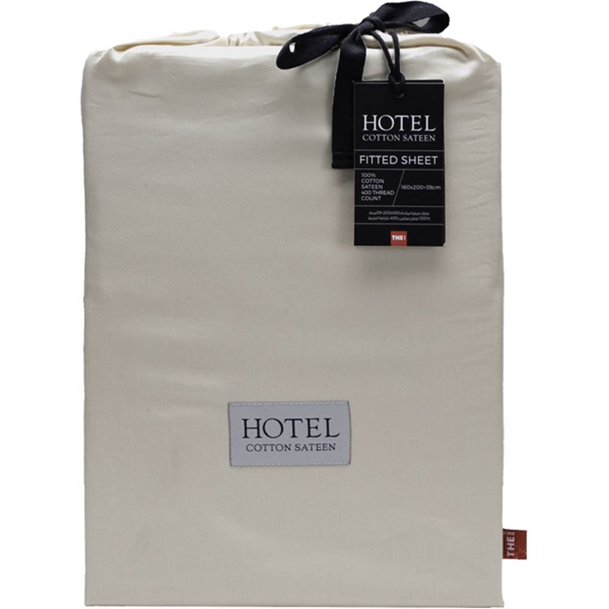 Picture of HOTEL Sateen fitted sheet beige - 160x200+39cm