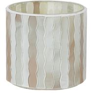 MOSAIC tea light holder white/brown - H8cm
