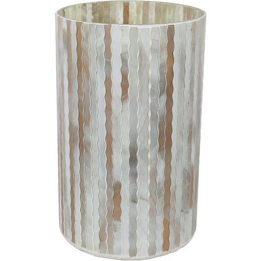MOSAIC hurricane white/brown - H25cm