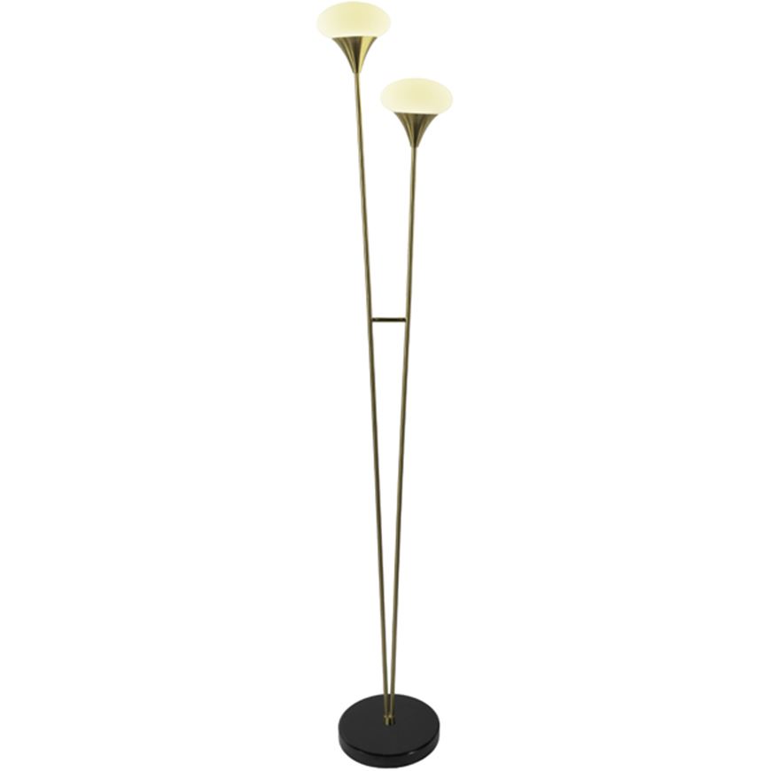 Picture of ELCHE floor lamp white/bronze - H176cm