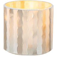 MOSAIC tea light holder white/brown - H8cm