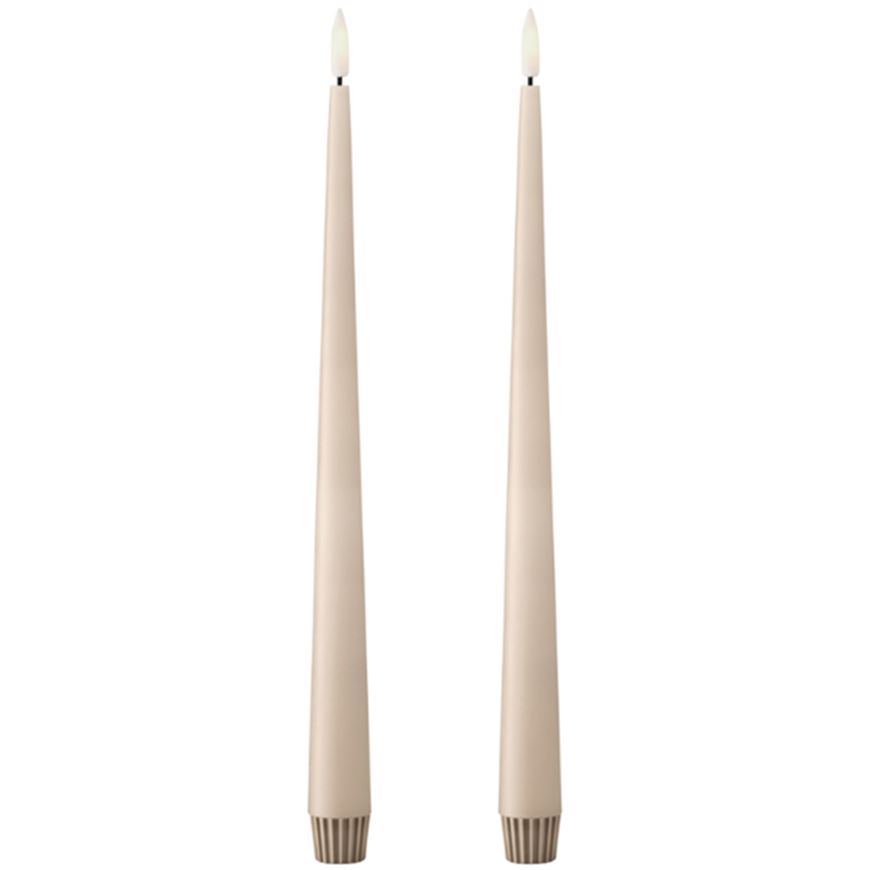 Picture of ERIK LED taper candles ice latte set of 2