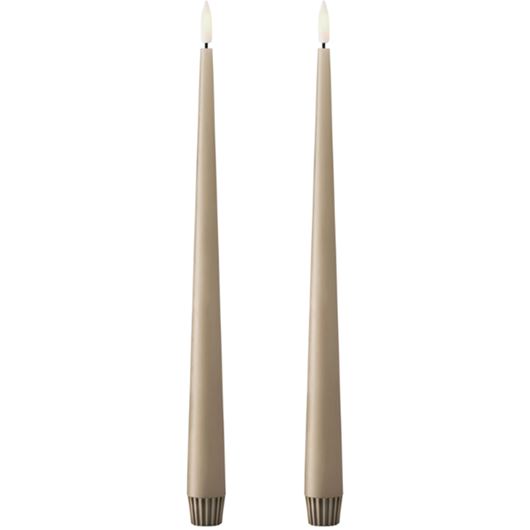 Picture of ERIK LED taper candles nougat note set of 2