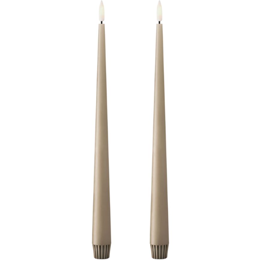 Picture of ERIK LED taper candles nougat note set of 2