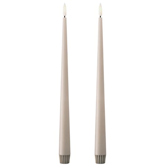 Picture of ERIK LED taper candles linen grey set of 2