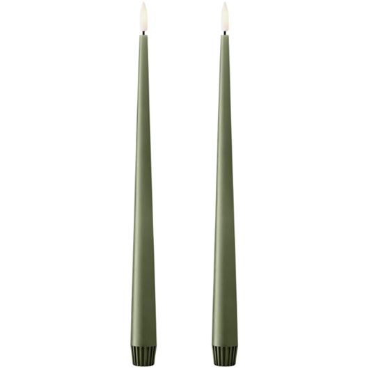 Picture of ERIK LED taper candles green soil set of 2