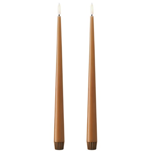 Picture of ERIK LED taper candles raw toffee set of 2