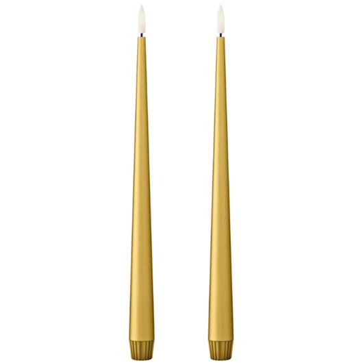 Picture of ERIK LED taper candles gold metallic set of 2