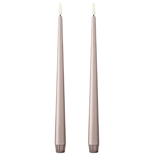 Picture of ERIK LED taper candles champagne metallic set of 2