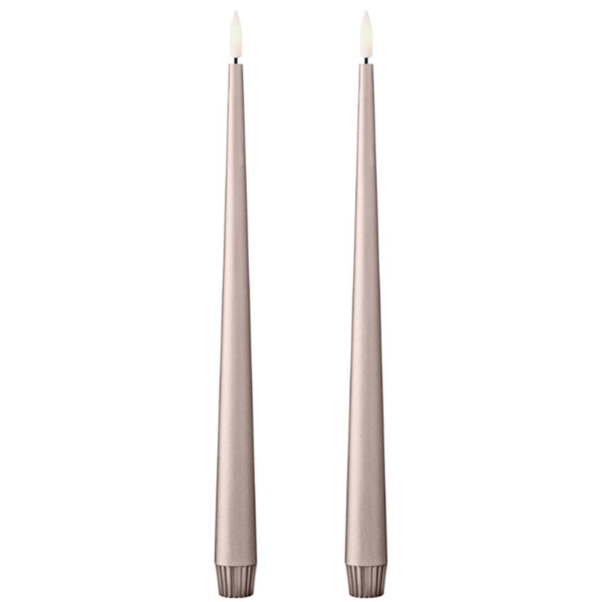 Picture of ERIK LED taper candles champagne metallic set of 2