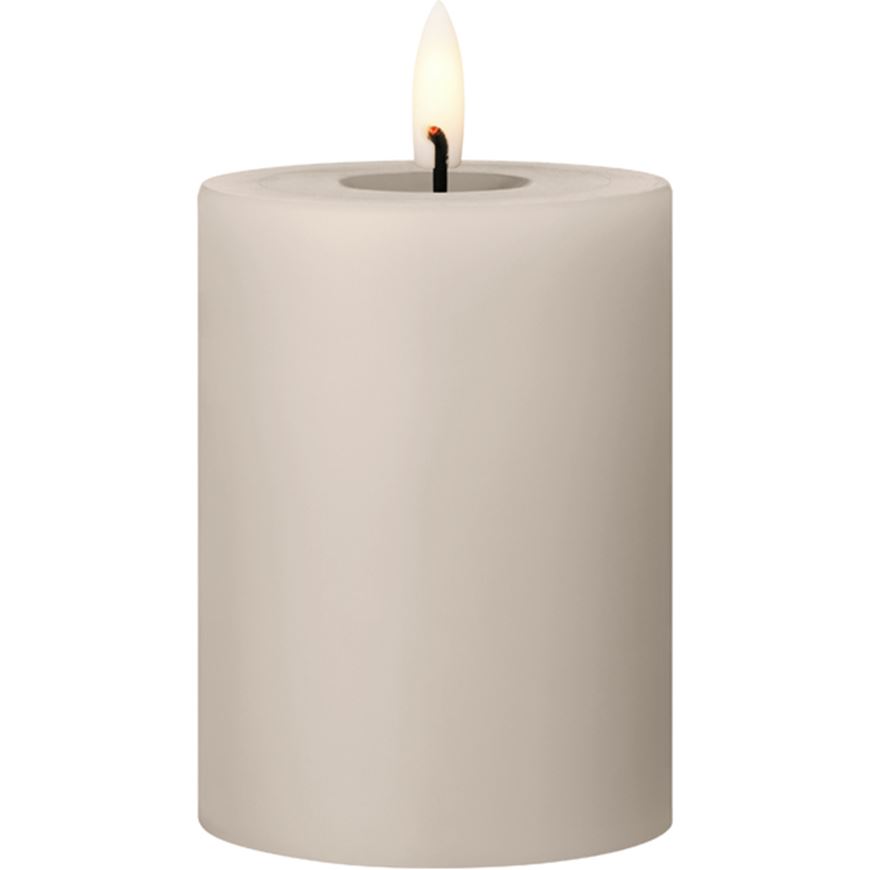 Picture of ERIK LED pillar candle linen grey - H10cm