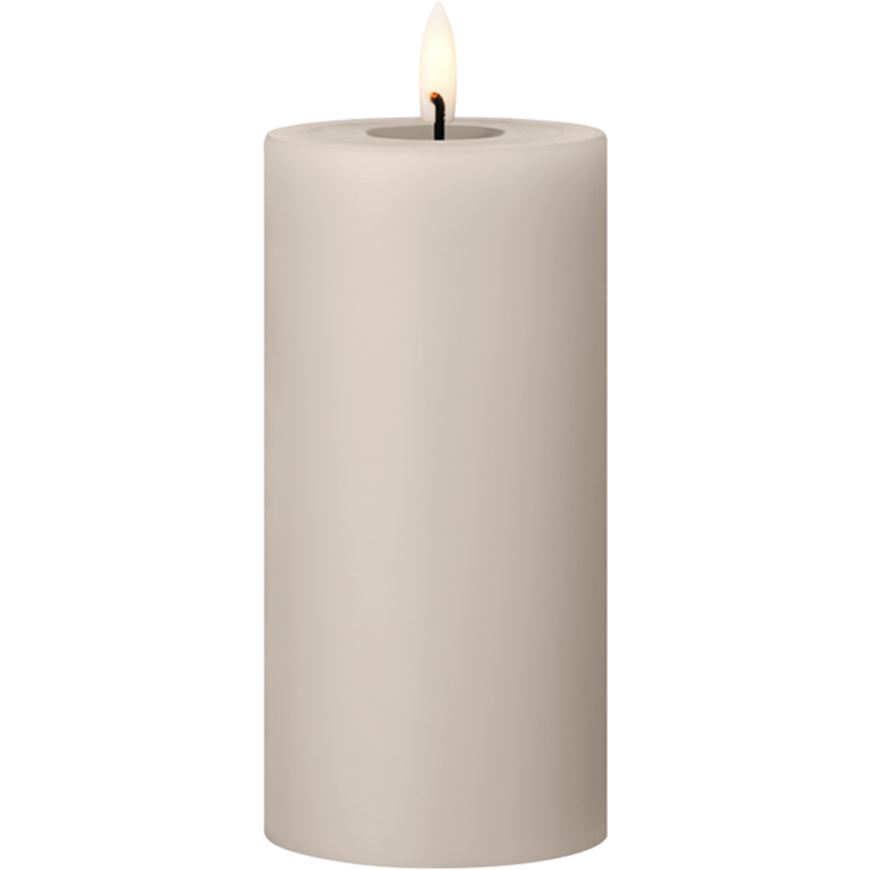 Picture of ERIK LED pillar candle linen grey - H15cm