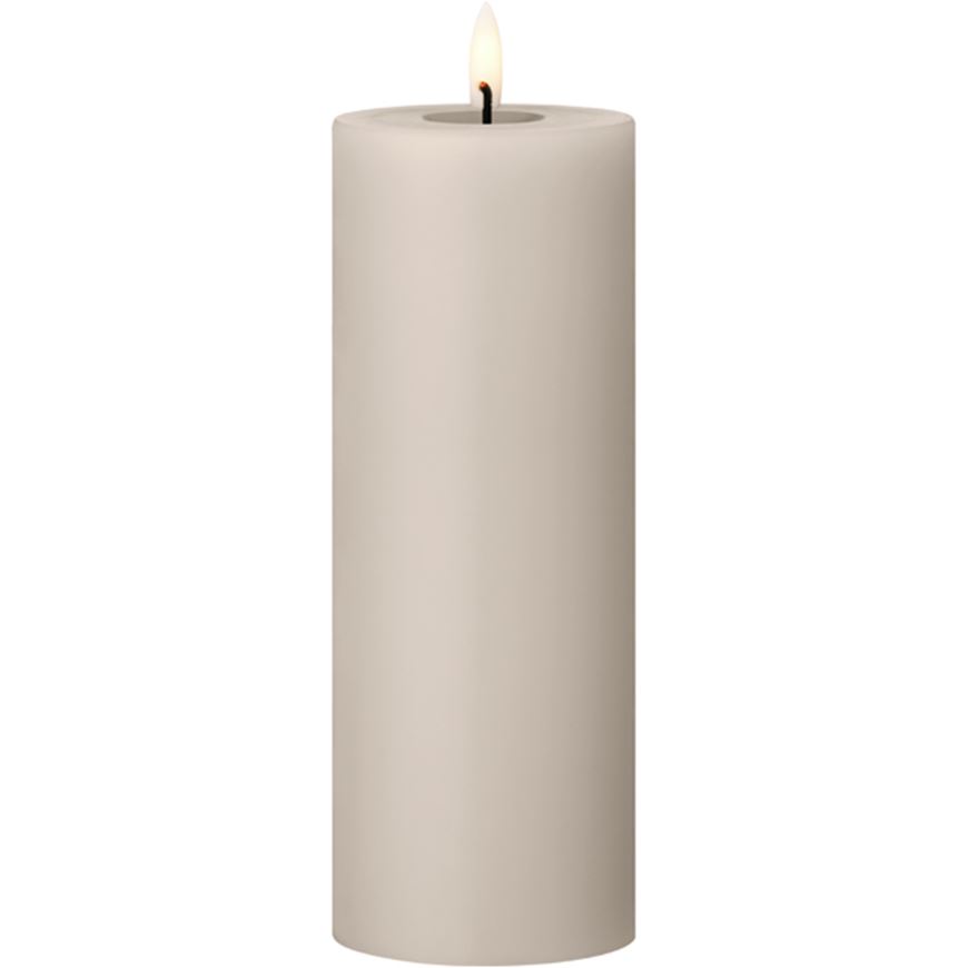 Picture of ERIK LED pillar candle linen grey - H20cm