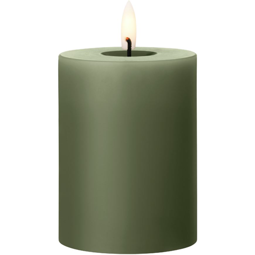 Picture of ERIK LED pillar candle green soil - H10cm