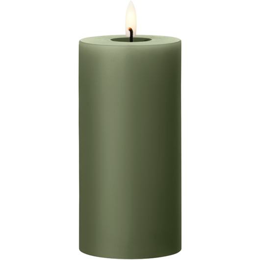 Picture of ERIK LED pillar candle green soil - H15cm