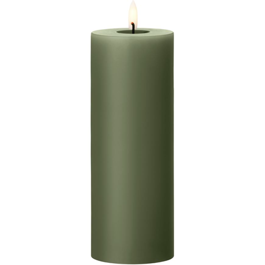 Picture of ERIK LED pillar candle green soil - H20cm