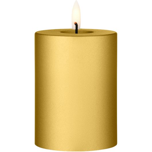 Picture of ERIK LED pillar candle gold metallic - H10cm