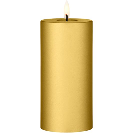 Picture of ERIK LED pillar candle gold metallic - H15cm