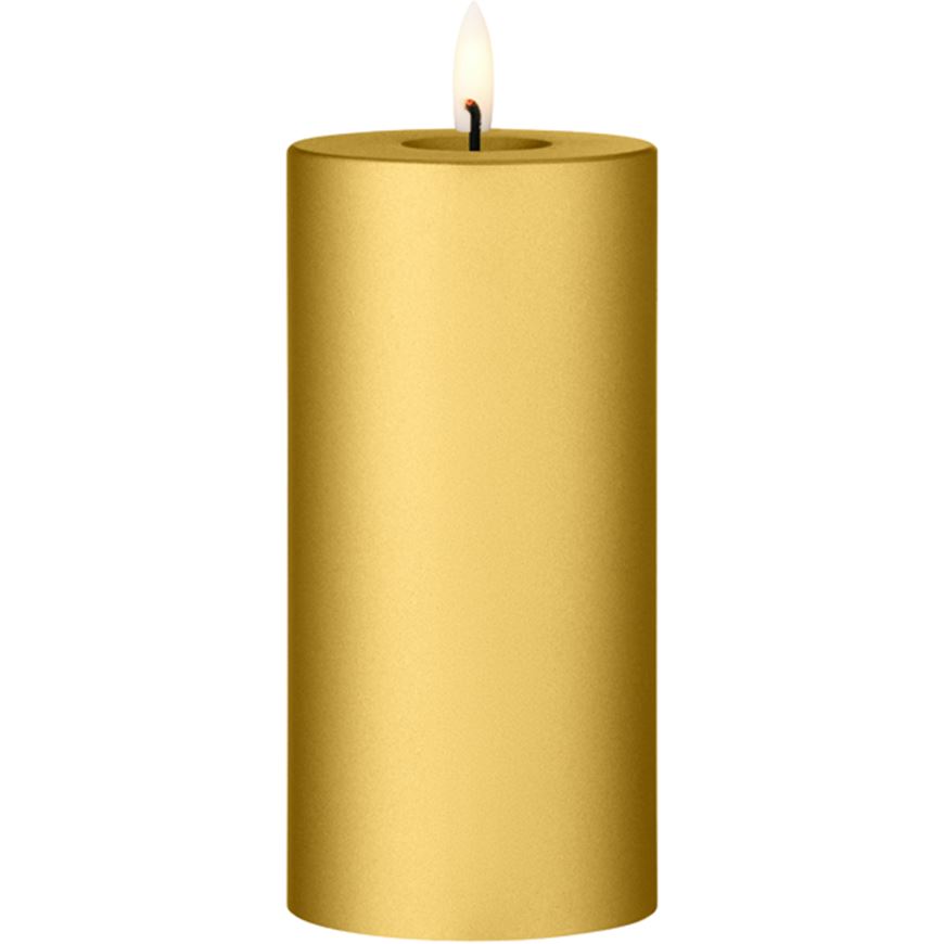 Picture of ERIK LED pillar candle gold metallic - H15cm
