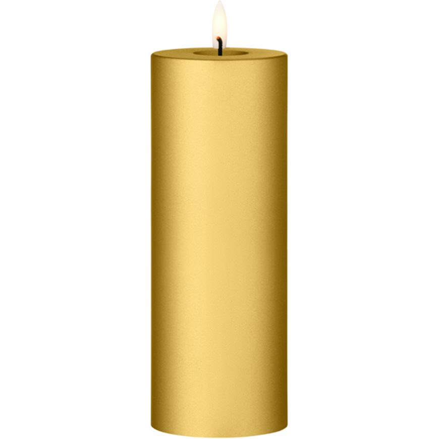 Picture of ERIK LED pillar candle gold metallic - H20cm