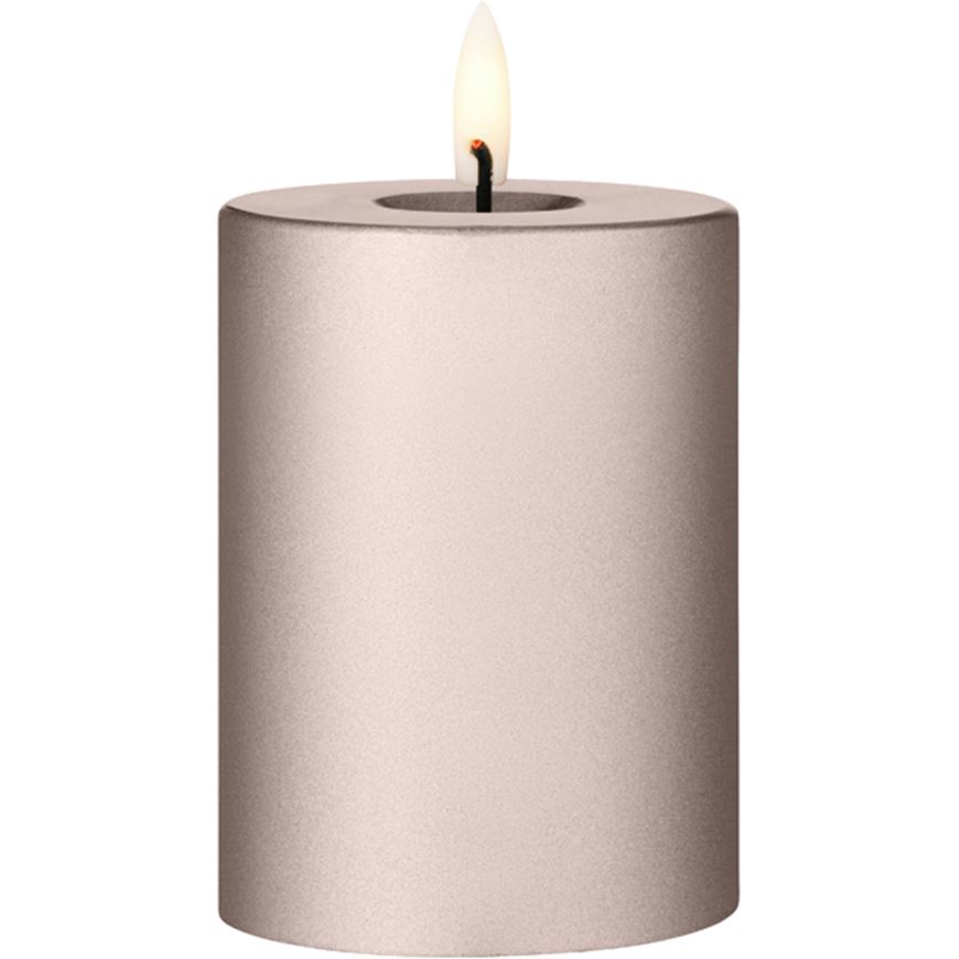Picture of ERIK LED pillar candle champagne metallic - H10cm