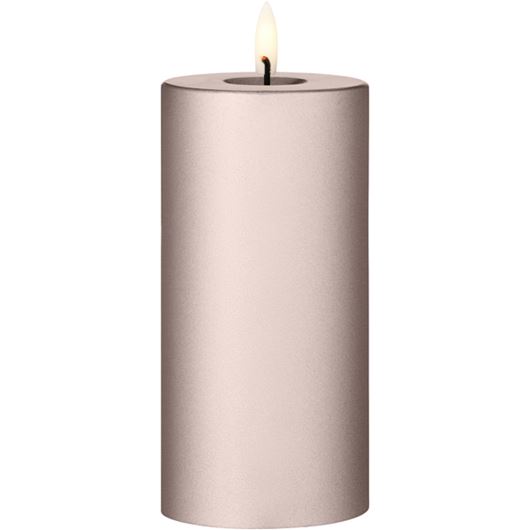 Picture of ERIK LED pillar candle champagne metallic - H15cm