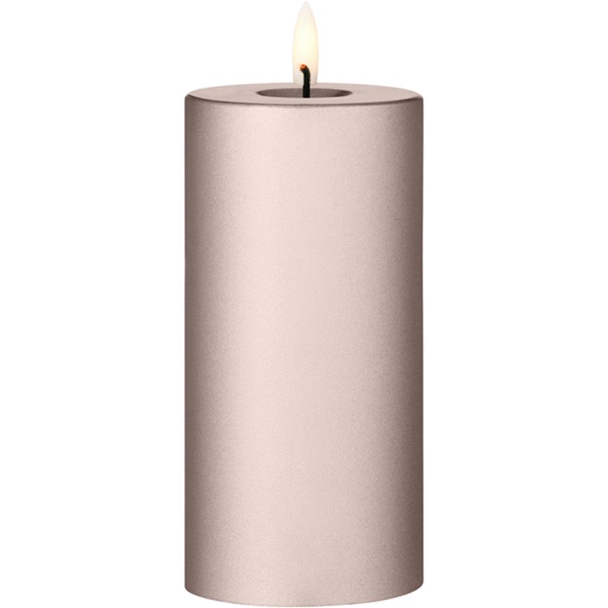 Picture of ERIK LED pillar candle champagne metallic - H15cm