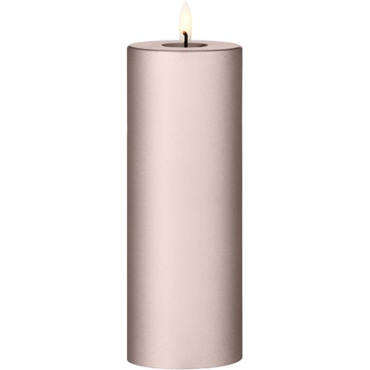 Picture of ERIK LED pillar candle champagne metallic - H20cm